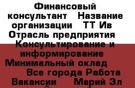 Финансовый консультант › Название организации ­ ТТ-Ив › Отрасль предприятия ­ Консультирование и информирование › Минимальный оклад ­ 27 000 - Все города Работа » Вакансии   . Марий Эл респ.,Йошкар-Ола г.